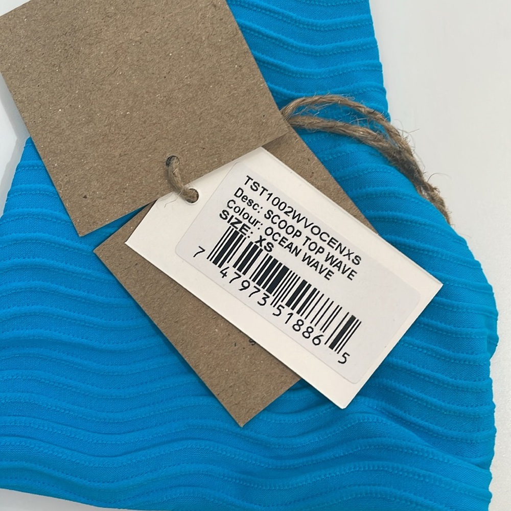 NWT Toast Swim Bikini XS Ocean Wave Scoop Top Banded Waist Bottom - Picture 7 of 10